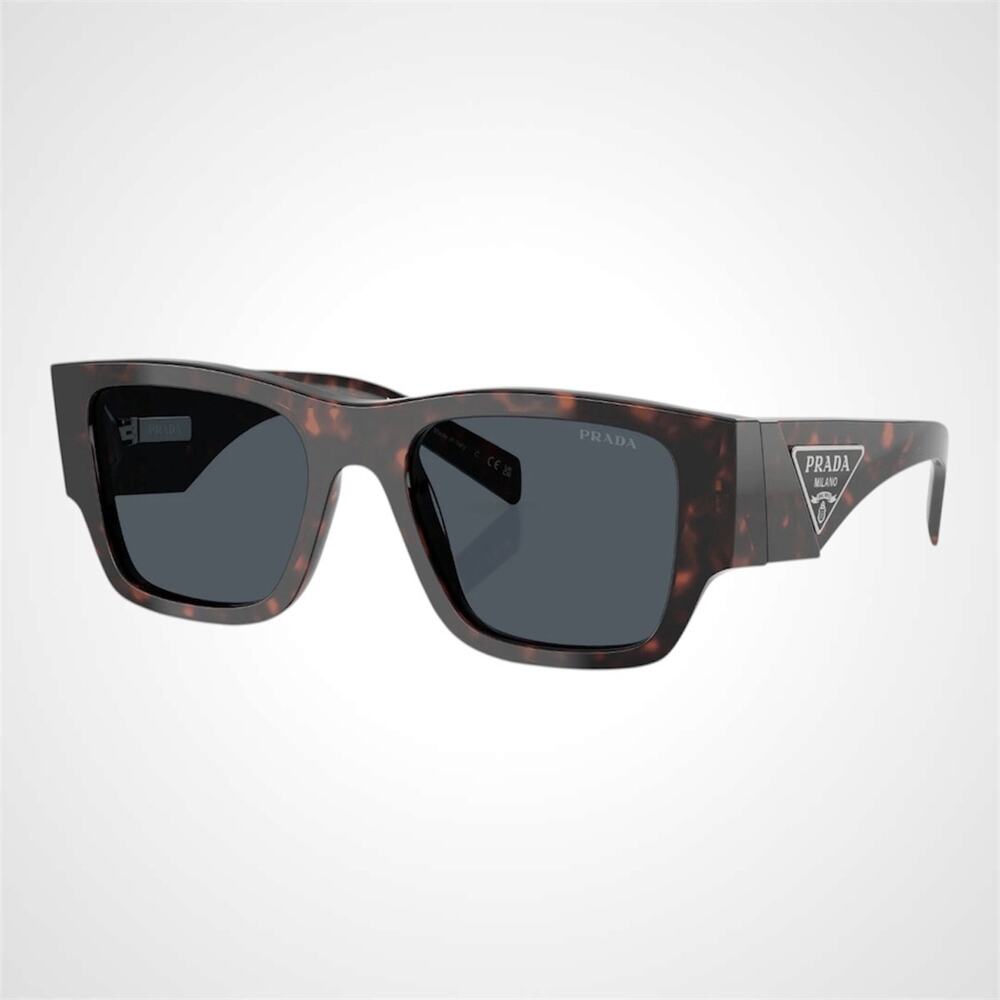 New PRADA Sunglasses Brown Root Tortoise Square Men's Plaque Logo - Picture 1 of 5